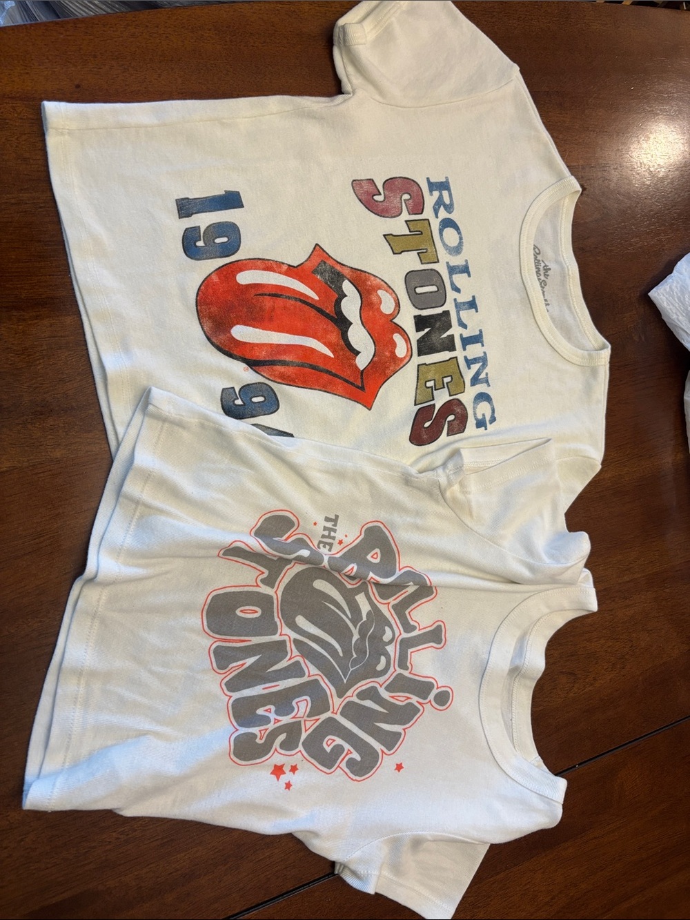the Rolling Stones White Kids Short-Sleeve Graphic Tee with Red Tongue